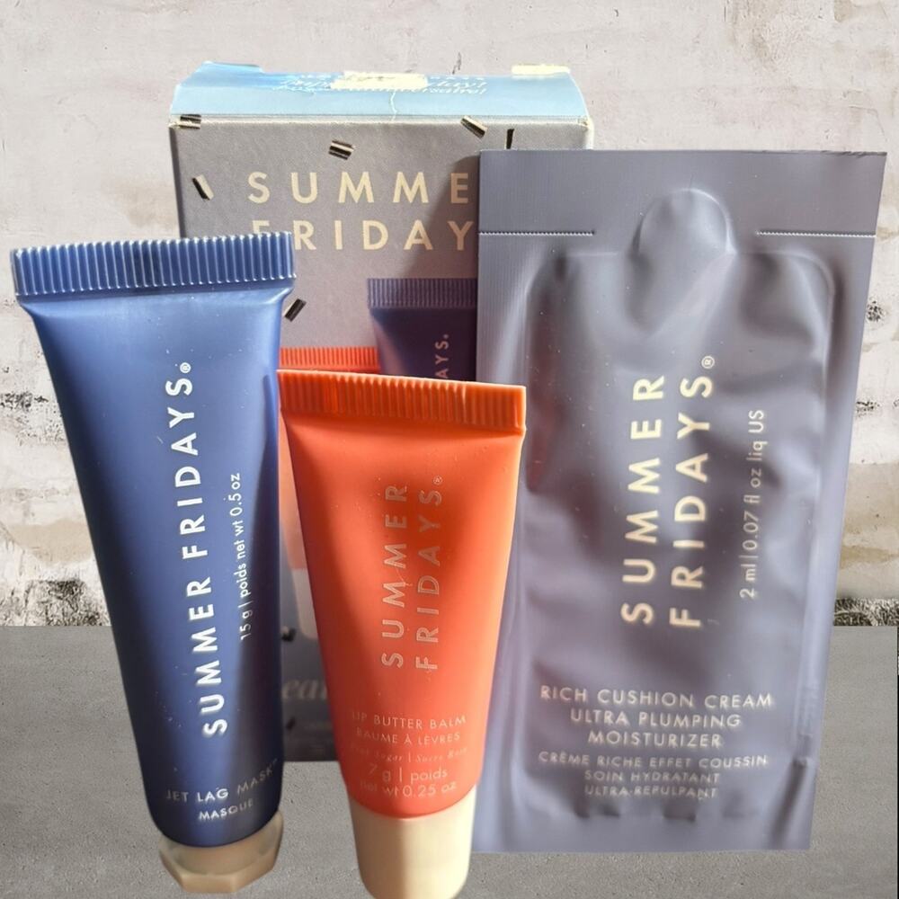 Summer Fridays Set - Jet Lag Mask, Lip Butter Balm & Moisturizer NIB